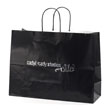 Black hi gloss paper shopper hot stamped with 1 color
