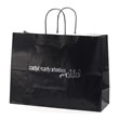 Black hi gloss paper shopper hot stamped with 1 color
