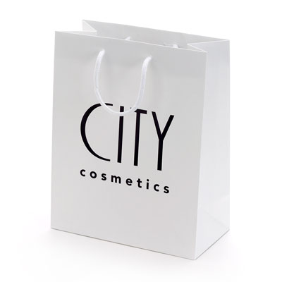 Laminated Paper Bags on Description White Matte Laminated Paper Shopping Bags Hot Stamped