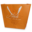 Matte laminated trapezoid bags printed with 3 colors with natural cotton ribbon handles