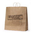 Natural kraft paper shopping bag printed with 1 color on 1 side
