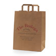 Natural kraft flat handle paper shopping bag printed with 3 colors