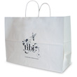 White kraft paper shopping bags printed with 1 color