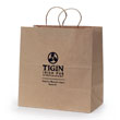 Natural kraft paper shopping bag printed with 1 color on 1 side