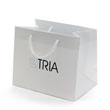 White matte laminated paper shopping bags printed with 2 colors