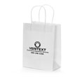 White hi gloss paper shopping bags hot stamped with 1 color