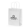 White hi gloss paper shopping bags hot stamped with 1 color